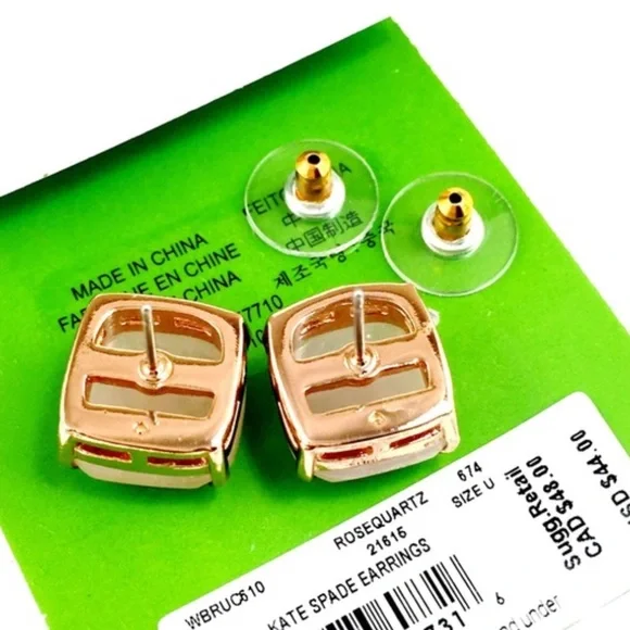 Kate Spade Rose Quartz Stone Earrings - Picture 3 of 3